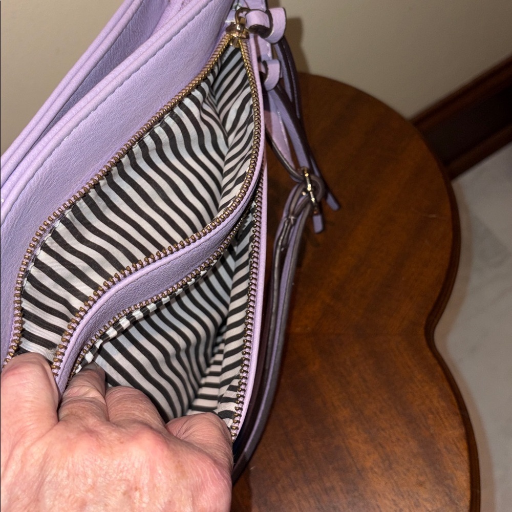 Fashionpuzzle Crossbody Bag shoulder bag convertible vegan leather lavender - Picture 14 of 17